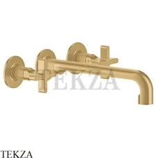 Gessi INCISO+ Смеситель для раковины на 3 отверстия, длинный, внешняя часть 58192-727, Brushed Brass