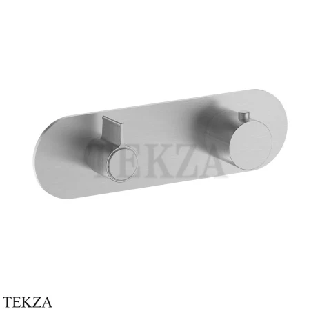 Fantini Flora Термостат для душа, 3 потока, внешняя часть 7692J773B, Brushed Steel Look PVD