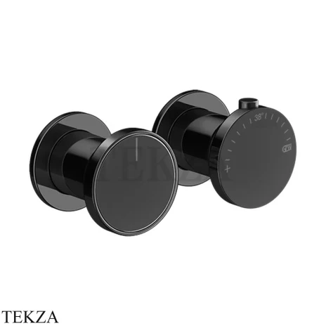 Gessi Origini MATERIC Термостат для душа 3 потока, внешняя часть 66136-706, Black Metal PVD