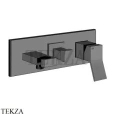 Gessi RETTANGOLO K Смеситель для душа (1 руч.душ/2 верх.душ), внешняя часть 53140-707, Black Metal Brushed Gessi RETTANGOLO K Смеситель для душа (1 руч.душ/2 верх.душ), внешняя часть 53140-707, Black Metal Brushed