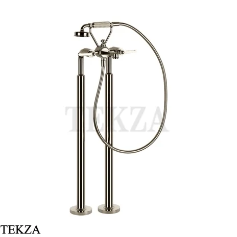 Gessi VENTI20 Смеситель для ванны напольный с гарнитуром 65128-720, Nickel PVD