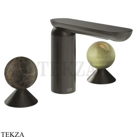 Gessi Perle Смеситель для раковины на 3 отв., без гарнитура 74155-707, black хром Brush