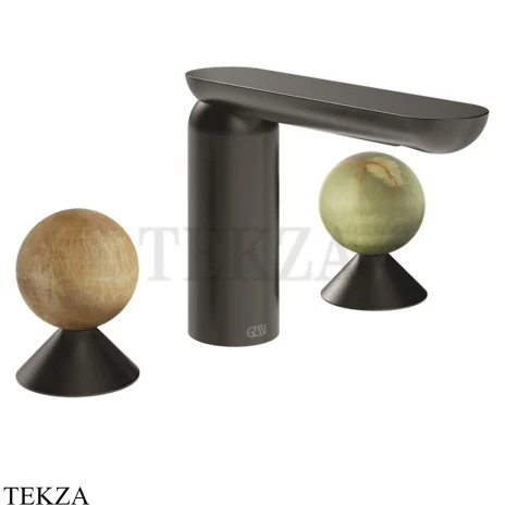 Gessi Perle Смеситель для раковины на 3 отв., без гарнитура 74355-707, black хром Brush