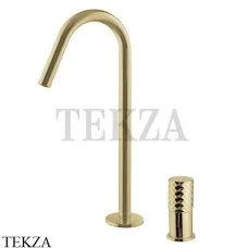 FIMA Carlo Frattini Spillo TECH X Смеситель для раковины, с донным клапаном F3271TNCXHS, Brushed Champagne