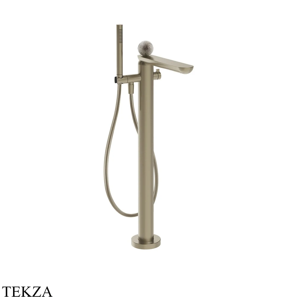 Gessi Perle Смеситель для ванны напольный, внешняя часть 74629-149, нерж. сталь Brush / никель Brushed