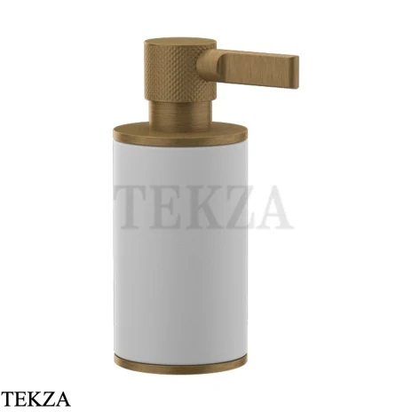 Gessi INCISO accessories Дозатор настольный для жидкого мыла, белый 58537-713, Antique Brass