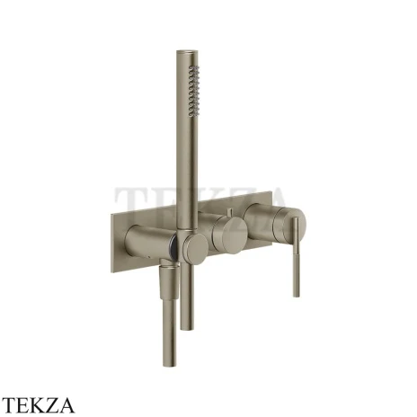 Gessi INGRANAGGIO Смеситель для душа на 2 потока, на планке, внешняя часть 63543-149, Finox Brushed Nickel