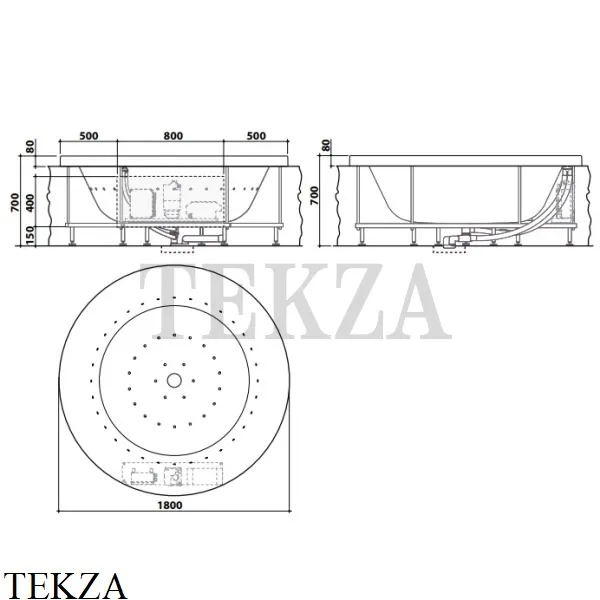 KOS GEO 180 Ванна свободностоящая из метакрилата 1G1TT, белый глянец