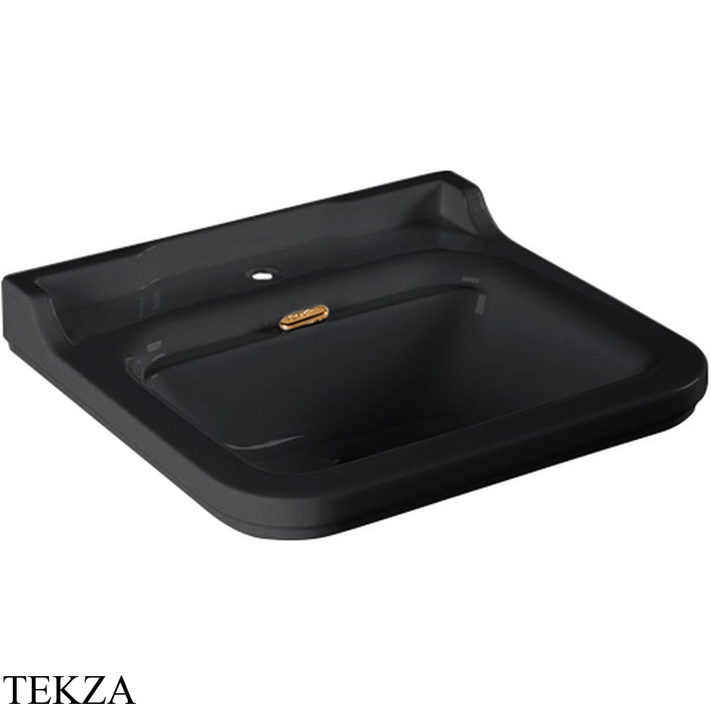 Kerasan Waldorf Раковина 60х55 см, 1 отв., керамическая, цвет: черный/бронза, 4140K4 nero/cr *1