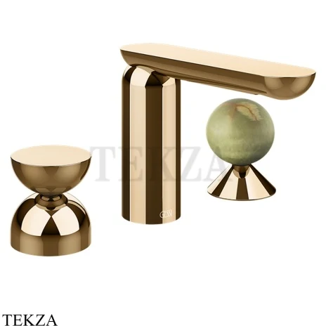 Gessi Perle Смеситель для раковины на 3 отв., без гарнитура 74958-735, бронза глянец