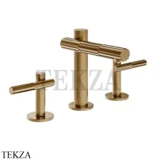 Gessi Incastri Смеситель для раковины на 3 отв., без донного клапана 75014-726, Warm Bronze Br. PVD