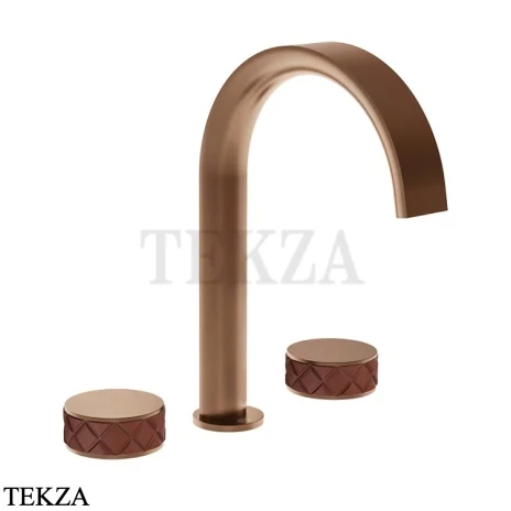 Gessi Pelle Tresse Смеситель для раковины на 3 отв., без гарнитура 78213-445, Red Cherry/ Copper Br. PVD