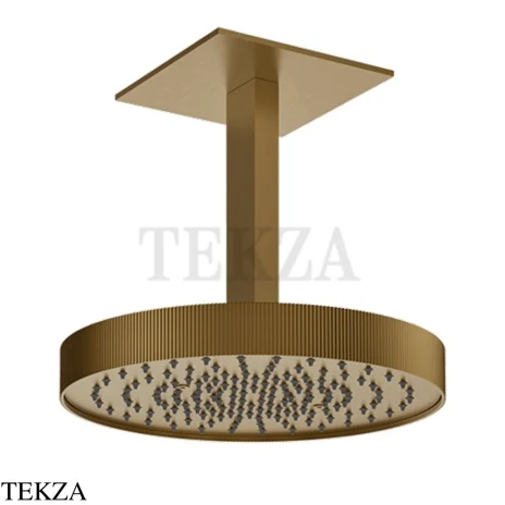 Gessi Inverso RIGATO Верхняя душевая лейка с кронштейном 30 см 63572-791, Deep Bronze Brushed PVD