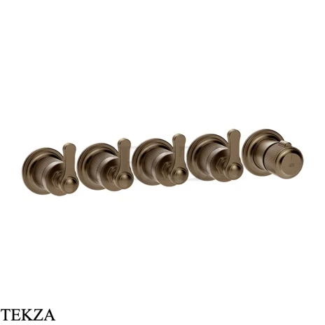 Gessi VENTI20 Термостат для душа, 4 потока, внешняя часть 65338-761, Coffee Bronze Br. PVD