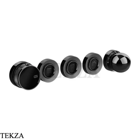 Gessi Perle Термостат для душа на 3 потока, внешняя часть 74034-706, black хром глянец