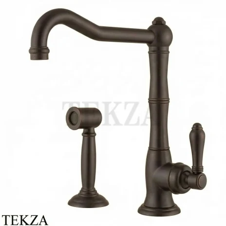 Nicolazzi Cucina Смеситель для кухни с изогнутым изливом и отдельным душем 3450WSTB75C, Tuscan brass