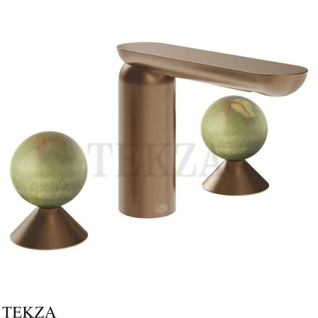 Gessi Perle Смеситель для раковины на 3 отв., без гарнитура 74555-708, медь Brushed