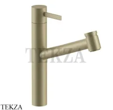 Fantini AF/21 Смеситель для кухни поворотный, выдвижной душ 27P6A754F, Matt British Gold PVD