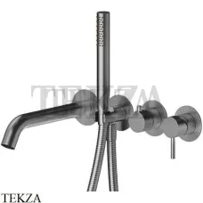 Newform X-Steel 316 Смеситель для ванны с гарнитуром, внешняя часть 69668EX.59.064, PVD Brushed gun metal