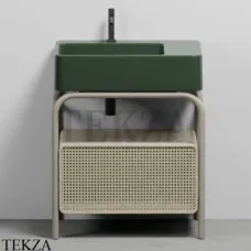 CIELO MARCEL Консоль напольная с ящиком Tinto naturale, раковина Alga