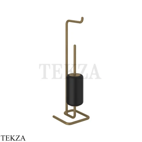 Gessi Goccia Стойка с держателем для туалетной бумаги и ершиком 38068-713, Antique Brass