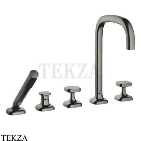 Dornbracht COYA Смеситель для ванны на 5 отверстий с гарнитуром 27522404-99, Dark Platinum matt