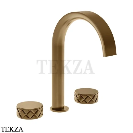 Gessi Pelle Tresse Смеситель для раковины на 3 отв., без гарнитура 78013-791, Deep Bronze Brushed PVD