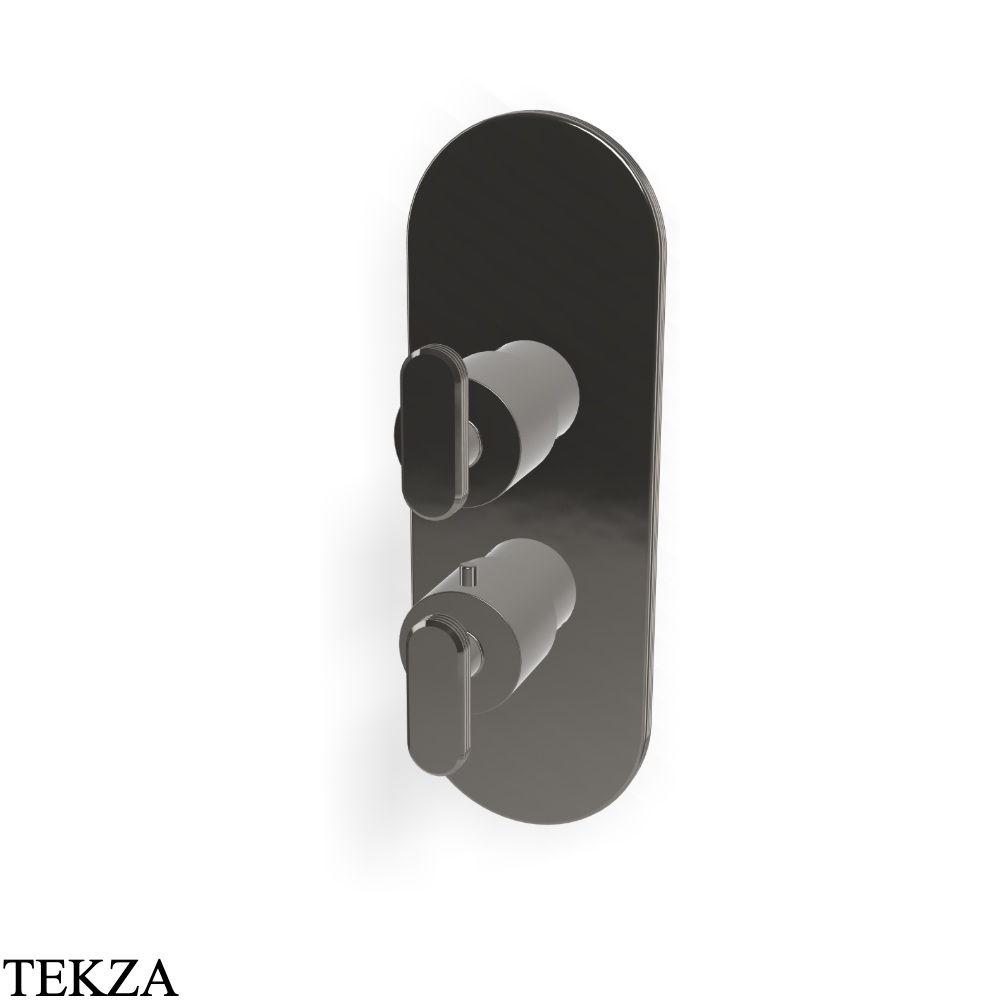 FIMA Carlo Frattini Park Line Термостат для душа, 2-3 потока, внешняя часть F1309X7CN, black chrome