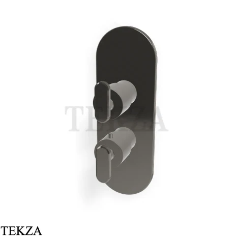 FIMA Carlo Frattini Park Line Термостат для душа, 2-3 потока, внешняя часть F1309X7CN, black chrome