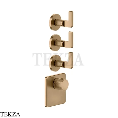 Gessi INCISO WELLNESS Термостат 3 выхода, внешняя часть 58216-726, Warm Steel Br. PVD