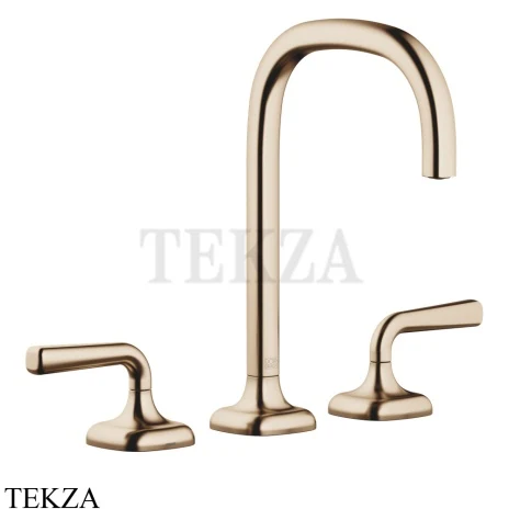 Dornbracht COYA Смеситель для раковины 3 отв. 165, с донным клапаном 20713414-46, Brushed Champagne (22kt Gold)