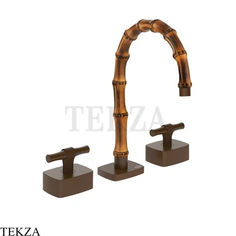 Gessi Jacqueline Смеситель для раковины на 3 отв., без донного клапана 77013-845, бронза Dark Brush