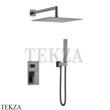 Boheme Qubic Смеситель для душа, ручной душ, верхняя лейка, комплект 474-3-GM, gun metall