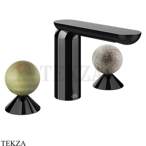 Gessi Perle Смеситель для раковины на 3 отв., без гарнитура 74565-706, black хром глянец