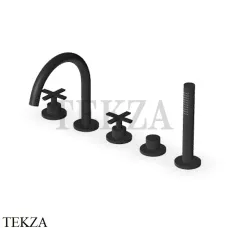 Zucchetti Gill Смеситель на борт ванны с гарнитуром ZGL5512.N1, черный goffrato