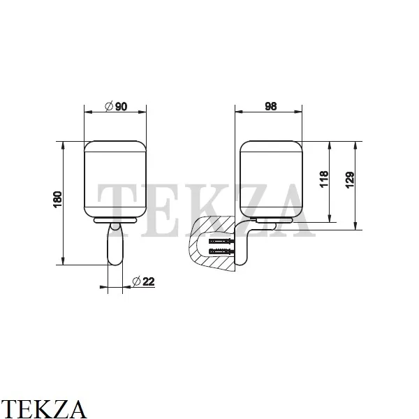 Gessi Goccia Стакан настенный, белая керамика 38007-031, хром глянец