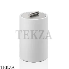 Decor Walther Stone White DMD M Баночка средняя для ватных дисков и палочек 0971355, белый матовый-stainless steel