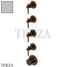 Zucchetti Helm Diagonal Термостат для душа на 4 потока, внешняя часть ZHL804.XP21G3, brushed chocolate PVD