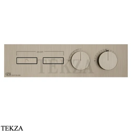 Gessi HI-FI Термостатический смеситель на 2 потока, внешняя часть 63012-149, нерж. сталь Brush / никель Brushed