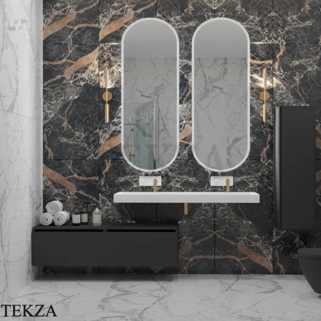 ARMADI ART FLAT Тумба-ящик под столешницу с двумя ящиками 897-140-A glossy, ANTRACITE (антрацит), глянец