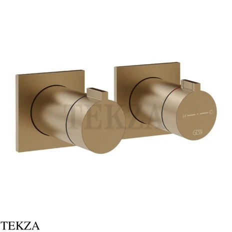 Gessi Inverso RIGATO Термостат для душа, 1 поток, внешняя часть 73032-791, Deep Bronze Brushed PVD
