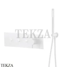 Boheme FUSION Смеситель для душа, 3 потока, с гарнитуром 130-SYS-MW, белый матовый