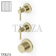 Zucchetti Helm Vertical Термостат для душа на 2 потока, внешняя часть ZHL802.XP31G2, brushed british gold PVD