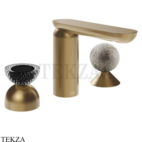 Gessi Perle Смеситель для раковины на 3 отв., без гарнитура 74768-726, бронза Brushed