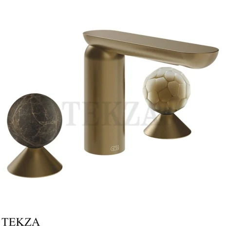 Gessi Perle Смеситель для раковины на 3 отв., без гарнитура 74145-791, бронза Deep