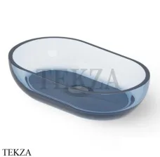 Dea Design Washbasins Раковина настольная овальная Glasstech DD9033 550 R7, oyal Blue R7
