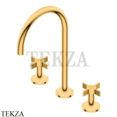 Ritmonio Diametro35 Cross Смеситель для раковины, без гарнитура PR53AE202 DOR, Gold глянец