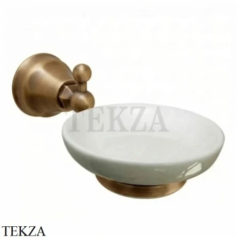 Nicolazzi Teide Мыльница настенная, керамика белая 1487BZ05, бронза classic