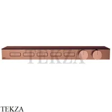 Gessi HI-FI Термостатический смеситель с полочкой, на 5 потоков 63028-708, Copper Brushed PVD