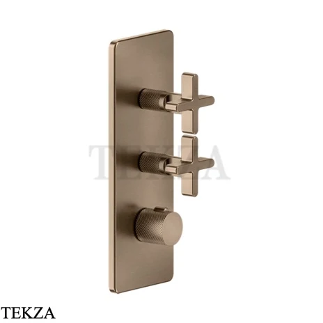 Gessi INCISO WELLNESS Термостат 2 выхода, внешняя часть 58224-761, Coffee Bronze Br. PVD